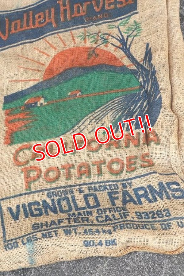 画像3: dp-220301-05 Valley Harvest Brand CALIFORNIA POTATOES / Vintage Burlap Bag