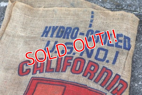 画像2: dp-220301-05 CALIFORNIA BIG L POTATOES / Vintage Burlap Bag