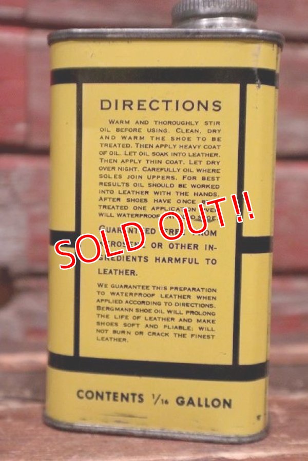 画像3: dp-220201-72 BERGMANN / Vintage SHOE OIL Can