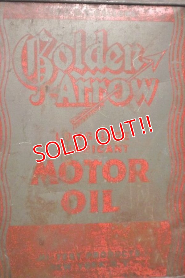 画像2: dp-220301-43 Golden Arrow MOTOR OIL / Vintage 2 U.S. Gallons Can