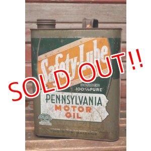 画像: dp-220301-44 Safety-Lube PENNSYLVANIA MOTOR OIL / Vintage 2 U.S. Gallons Can
