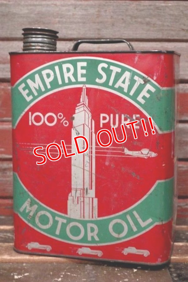 画像1: dp-220301-39 EMPIRE STATE MOTOR OIL / Vintage 2 U.S. Gallons Can