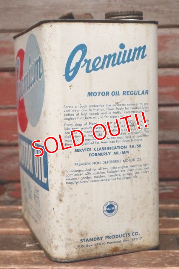 画像5: dp-220301-41 Premium MOTOR OIL / Vintage 2 U.S. Gallons Can