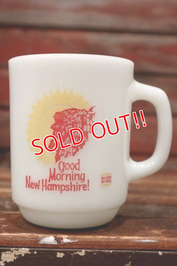 画像1: kt-220301-13 BURGER KING / Anchor Hocking 1980's〜 "Good Morning New Hampshire!" 9 oz Mug