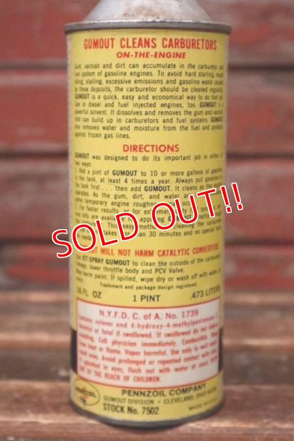 画像3: dp-220301-91 GUMOUT(PENNZOIL) / Carburetor Cleaner Can