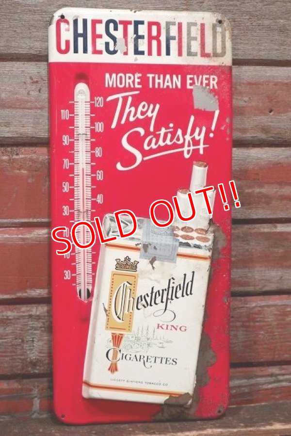 画像1: dp-220401-57 CHESTERFIELD / 1950's Thermometer Sign