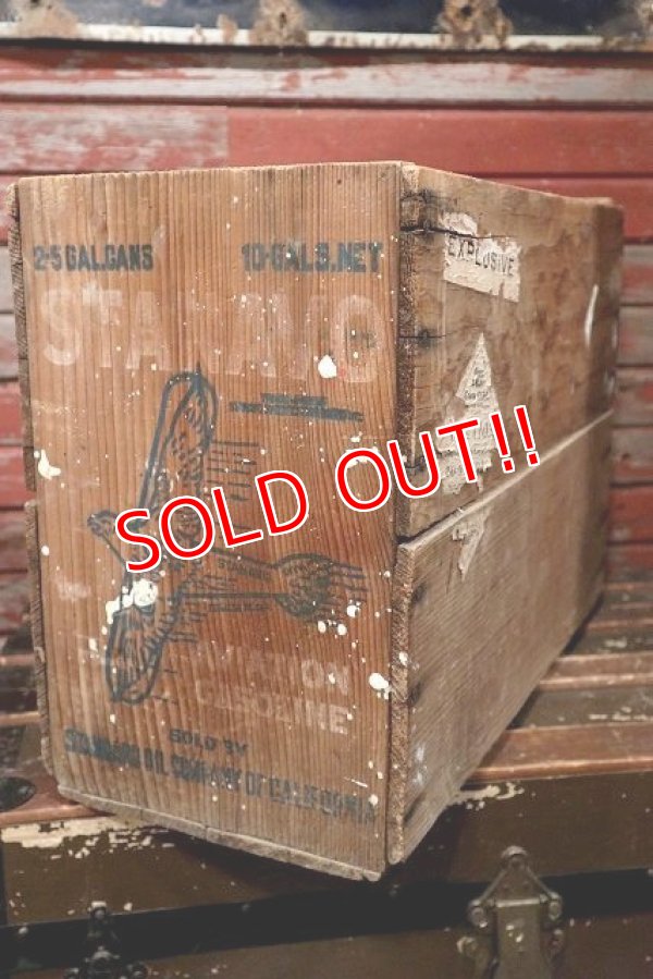 画像1: dp-220401-59 STANAVO(Standard Oil California Avitation) / 1940's Wood Box