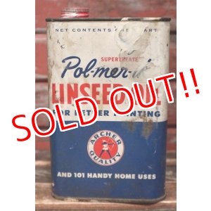 画像: dp-220401-240 ARCHER BRAND / Vintage LINSEED OIL Can