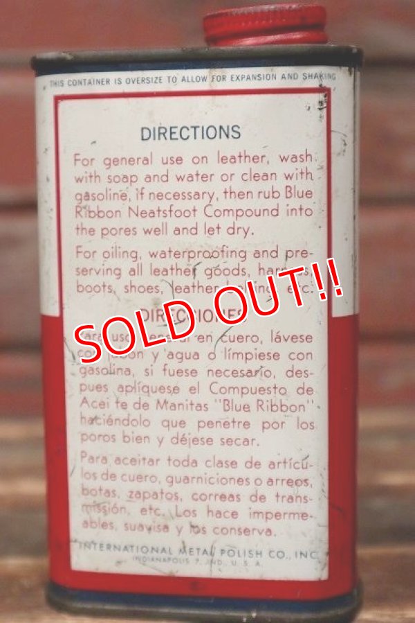 画像3: dp-220401-214 Blue Ribbon / 1950's-1960's NEATSFOOT COMPOUND Can