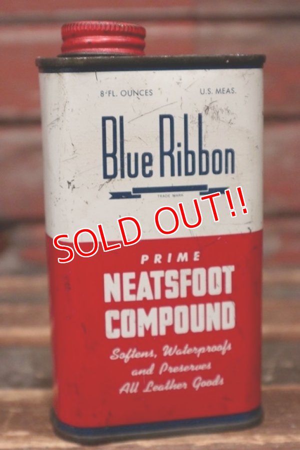 画像1: dp-220401-214 Blue Ribbon / 1950's-1960's NEATSFOOT COMPOUND Can