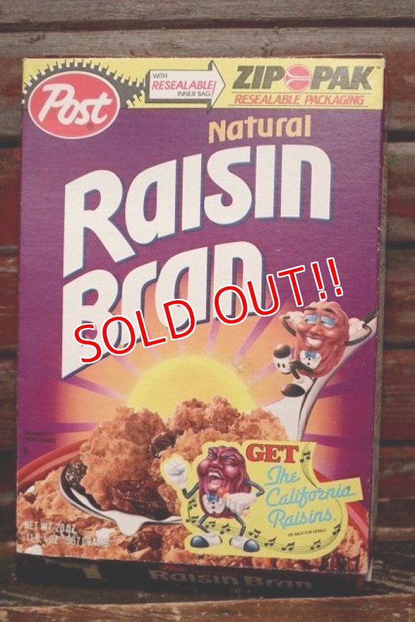 画像1: dp-220401-78 Psot × The California Raisins / Natural Raisin Bran 1988 Cereal Box