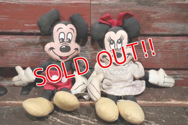 画像1: ct-220401-50 Mickey Mouse & Minnie Mouse / 1970's Rag Doll Set