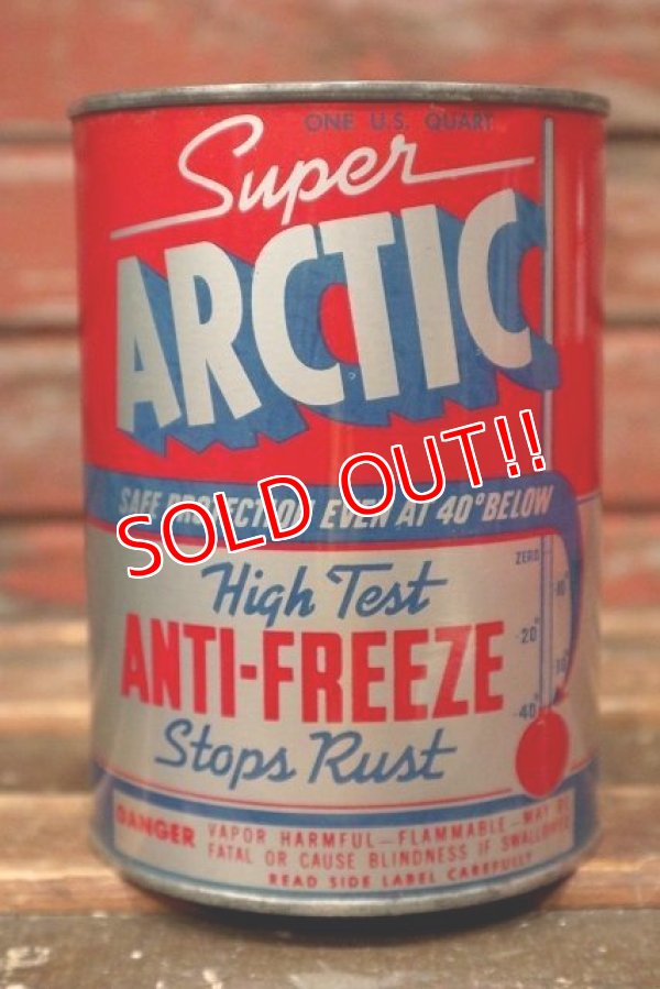 画像1: dp-220301-64 Super ARCTIC / 1950's ANTI-FREEZE Stops Rust One U.S. Quart Can
