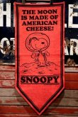 画像1: ct-220501-08 PEANUTS / 1960's Snoopy Banner "The Moon Is Made of American Cheese!"