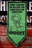 画像1: ct-220501-07 PEANUTS / 1960's Snoopy Banner "The Moon Is Made of American Cheese!"