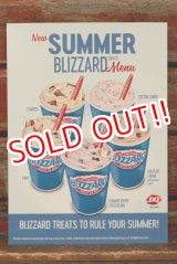 画像: dp-220401-28 Dairy Queen / Store Menu Card Sign 2018 "SUMMER BLIZZARD"
