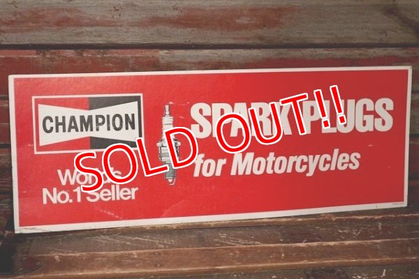 画像1: dp-220501-74 CHAMPION / SPARK PLUGS Vintage Paper Sign