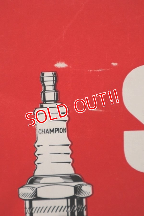 画像7: dp-220501-74 CHAMPION / SPARK PLUGS Vintage Paper Sign