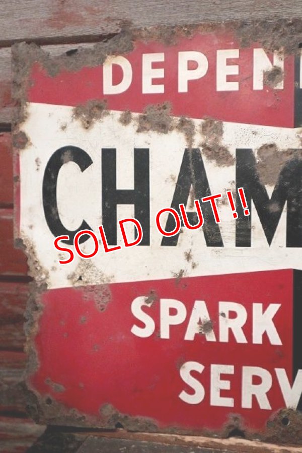 画像2: dp-220501-74 CHAMPION / SPARK PLUGS 1950's Metal Sign