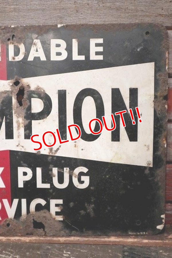 画像3: dp-220501-74 CHAMPION / SPARK PLUGS 1950's Metal Sign