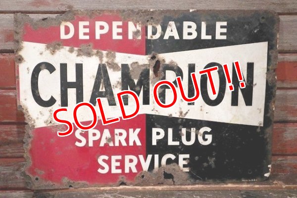 画像1: dp-220501-74 CHAMPION / SPARK PLUGS 1950's Metal Sign