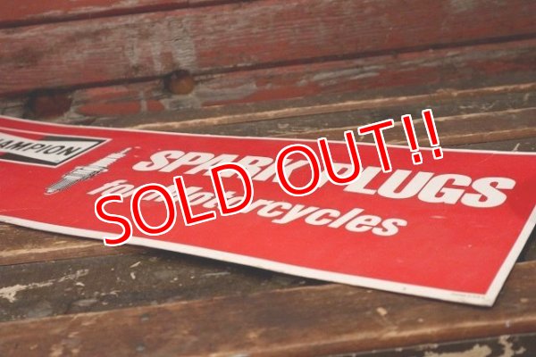 画像9: dp-220501-74 CHAMPION / SPARK PLUGS Vintage Paper Sign