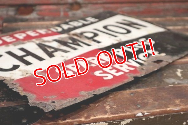 画像8: dp-220501-74 CHAMPION / SPARK PLUGS 1950's Metal Sign