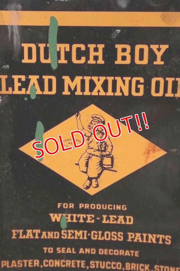 画像2: dp-220501-34 DUTCH BOY / 1940's LEAD MIXING OIL ONE GALLON Can