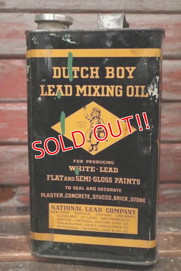 画像1: dp-220501-34 DUTCH BOY / 1940's LEAD MIXING OIL ONE GALLON Can