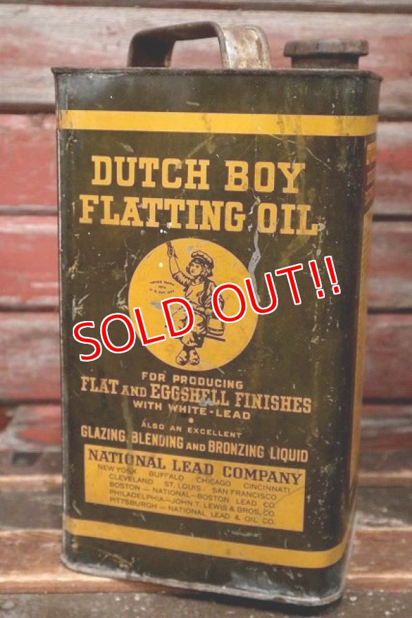 画像1: dp-220501-16 DUTCH BOY / 1940's FLATTING OIL ONE GALLON Can