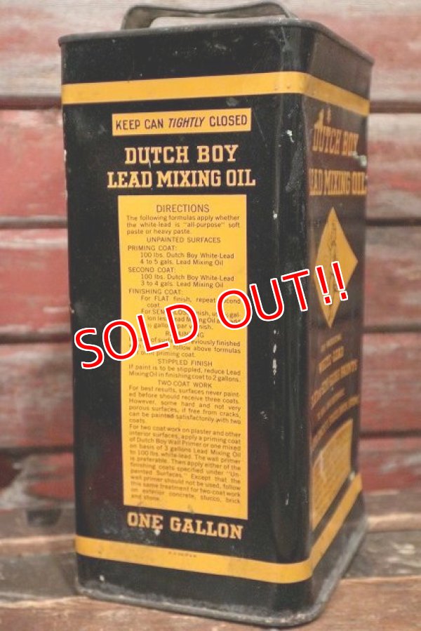 画像4: dp-220501-34 DUTCH BOY / 1940's LEAD MIXING OIL ONE GALLON Can