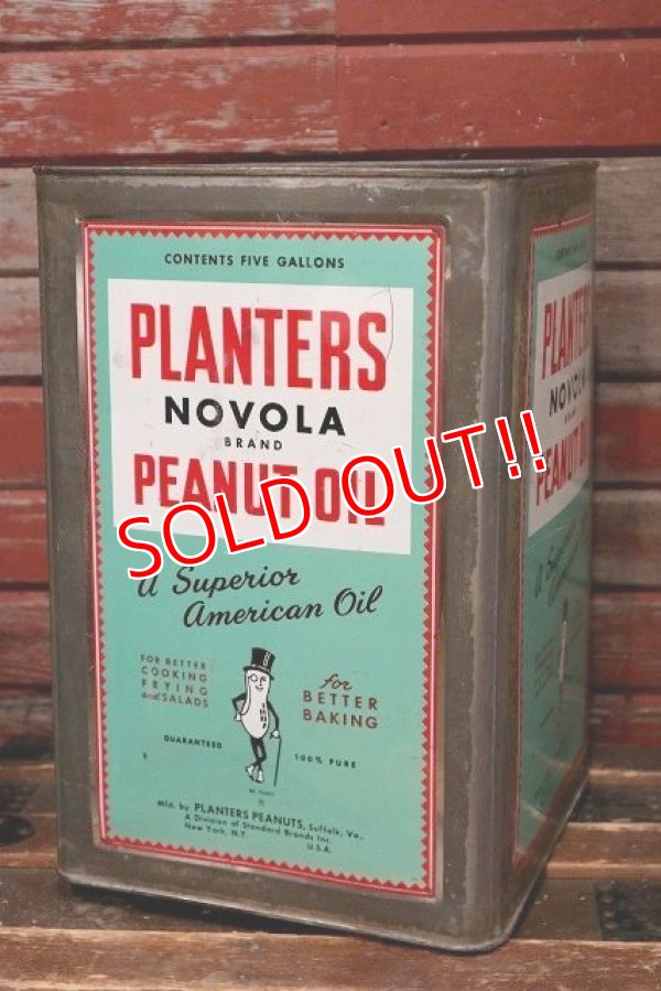 画像1: ct-220501-50 PLANTERS / MR.PEANUT 1960's NOVALA PEANUT OIL 5 GALLONS Can