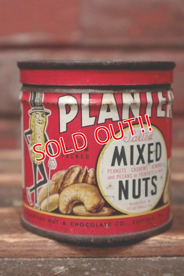 画像1: ct-220501-62 PLANTERS / MR.PEANUT 1930's-1940's MIXED NUTS Can