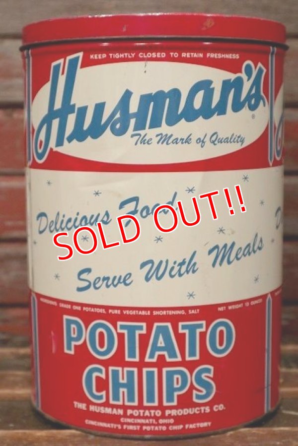 画像2: dp-220501-21 Husman's / Vintage Potato Chips Can