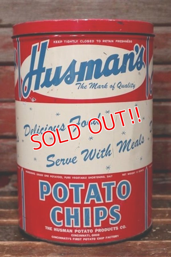 画像1: dp-220501-21 Husman's / Vintage Potato Chips Can