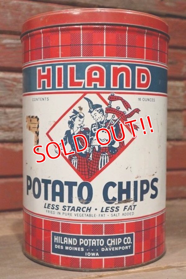 画像1: dp-220501-21 HILAND / Vintage Potato Chips Can