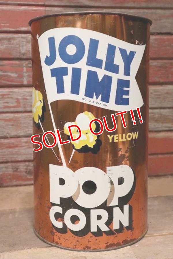 画像1: dp-220501-81 JOLLY TIME POP CORN / 1970's Tin Trash Can