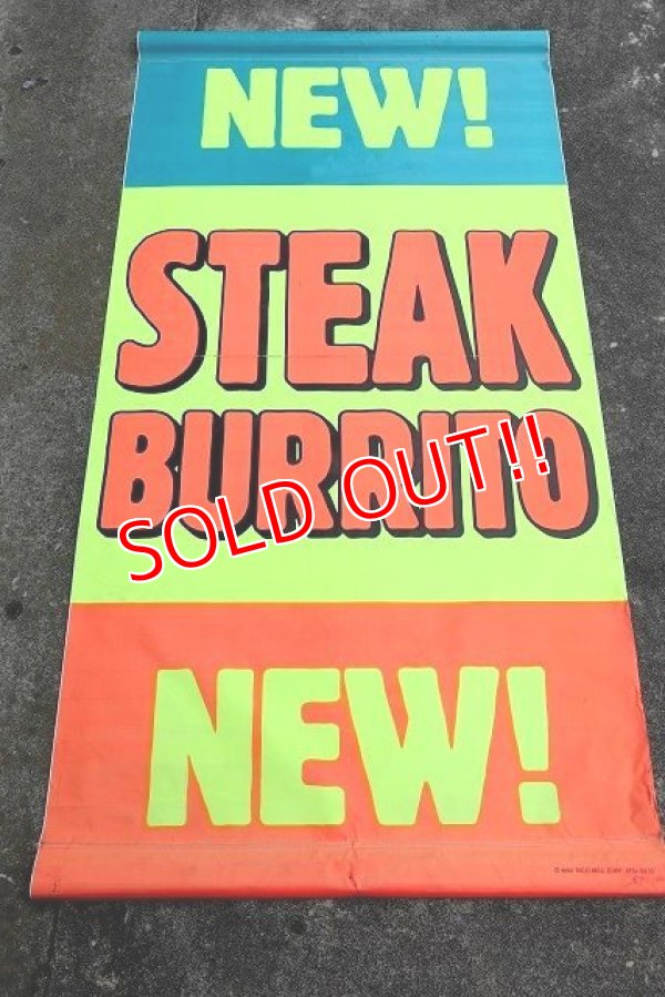 画像1: dp-220501-38 TACO BELL / 1992 Banner "NEW! STEAK BURRITO"
