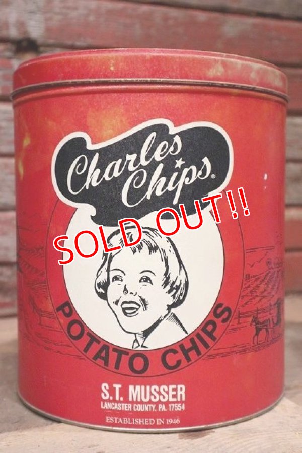 画像1: dp-220501-21 Charles Chips / Vintage Potato Chips Can