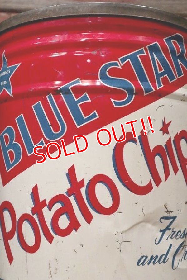 画像3: dp-220601-12 BLUE STAR / Vintage Potato Chips Can