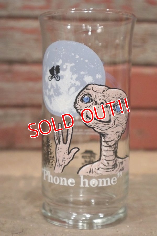 画像1: ct-220601-76 E.T. / Pizza Hut 1982 Novelty Glass "Phone Home"