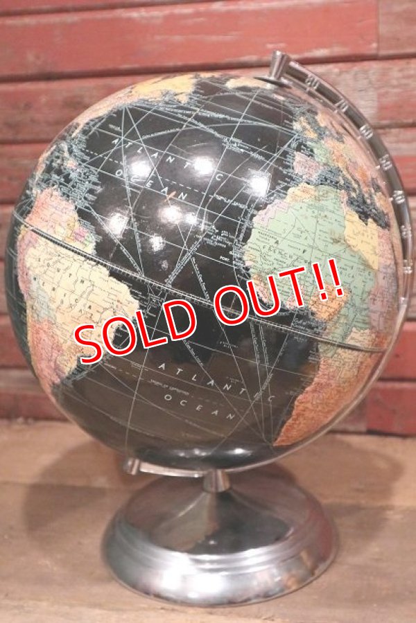画像6: dp-220601-13 WEBER COSTELLO CO. / 1940's 12 Inch Straight Black Ocean Globe