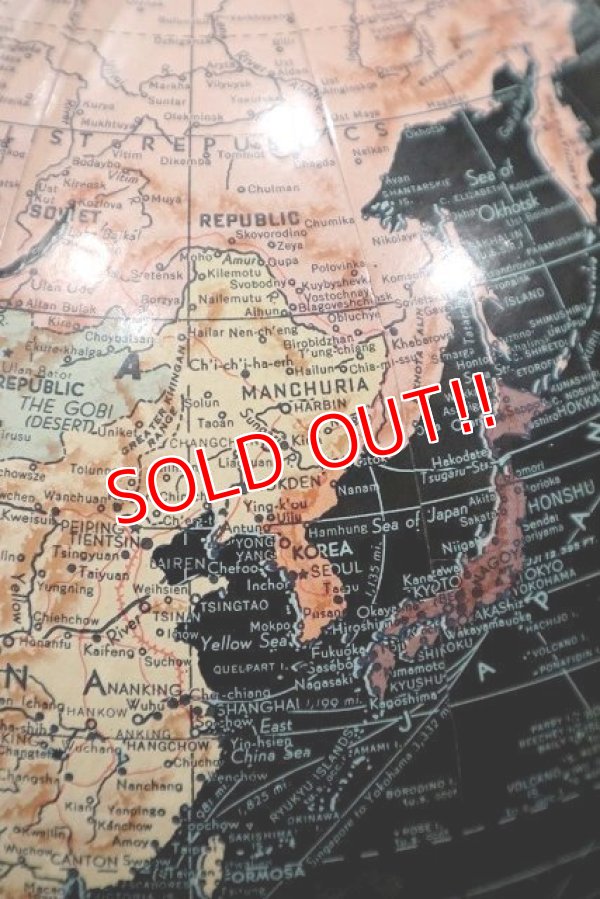 画像9: dp-220601-13 WEBER COSTELLO CO. / 1940's 12 Inch Straight Black Ocean Globe