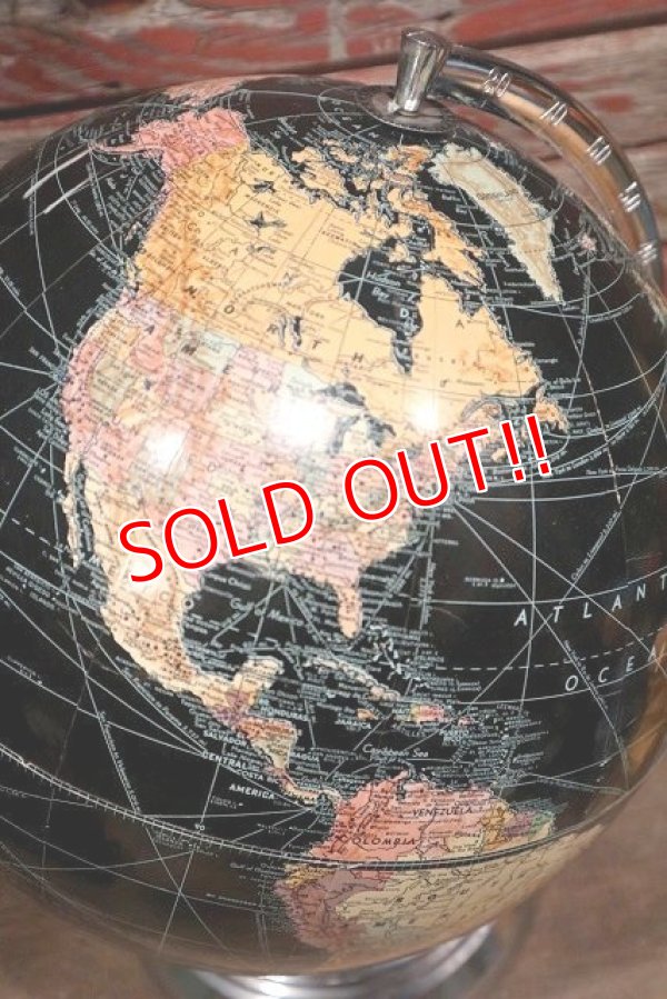 画像2: dp-220601-13 WEBER COSTELLO CO. / 1940's 12 Inch Straight Black Ocean Globe