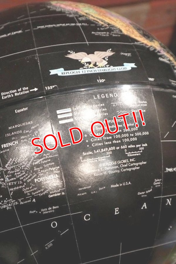 画像6: dp-220601-38 REPLOGLE / 1980's〜 12 Inch Straight Black Ocean Globe