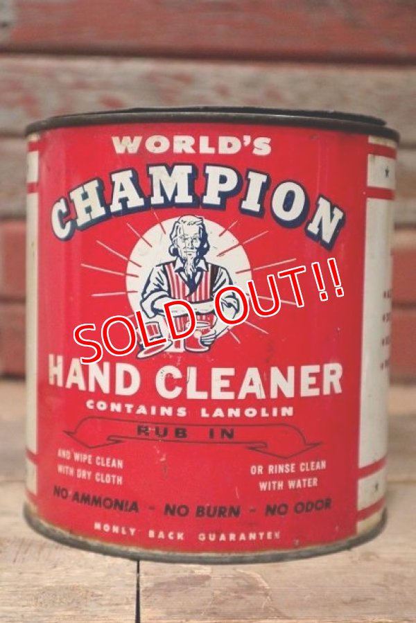画像1: dp-20719-11 World's CHAMPION / HAND CLEANER Vintage Can