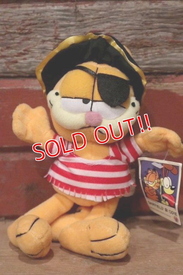 画像1: ct-220719-17 Garfield / NANCO 1990's Plush Doll "Pirate"