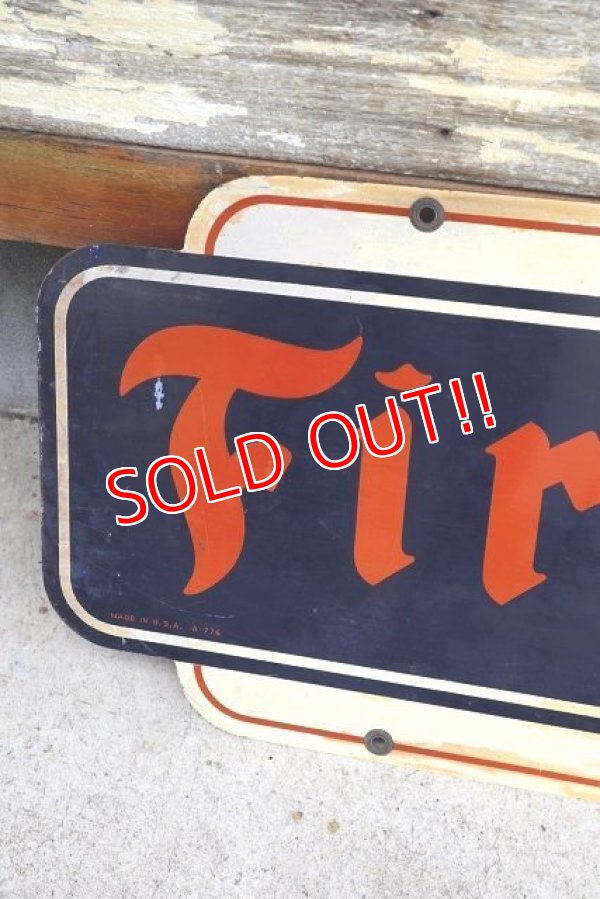 画像2: dp-220801-22 Firestone / 1940's W-side Metal Sign