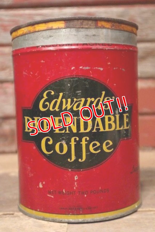 画像1: dp-220810-15 Edward's DEPENDABLE Coffee / Vintage Tin Can