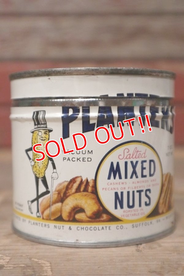 画像1: ct-220810-02 PLANTERS / MR.PEANUT 1940's Salted MIXED NUTS Can